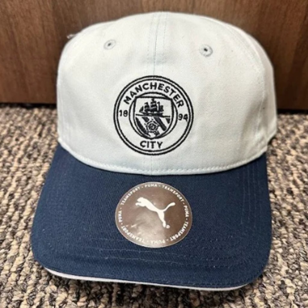 Puma Curved Brim Archive Manchester City Football Club League Blue Snapback Cap